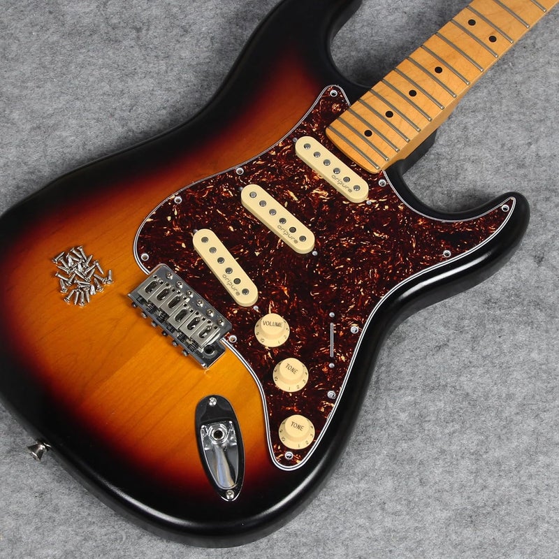 FLEOR 11 Holes ST Style Pickguard SSS Guitar Pickguard Pick Guard Scratchplate with Screws Set,4Ply Brown Tortoise Shell - Image 5